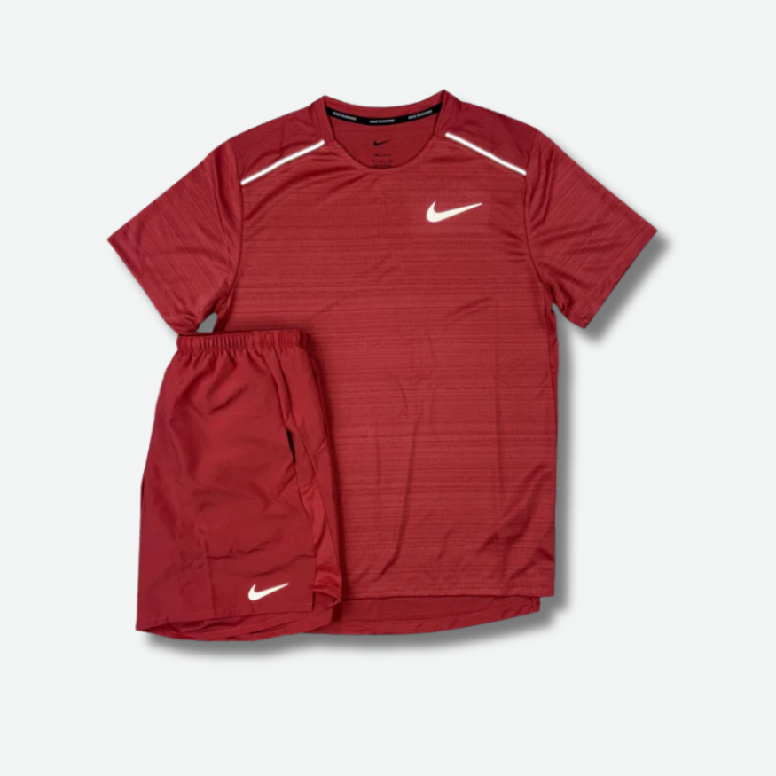 Ensemble short/t-shirt running Rouge