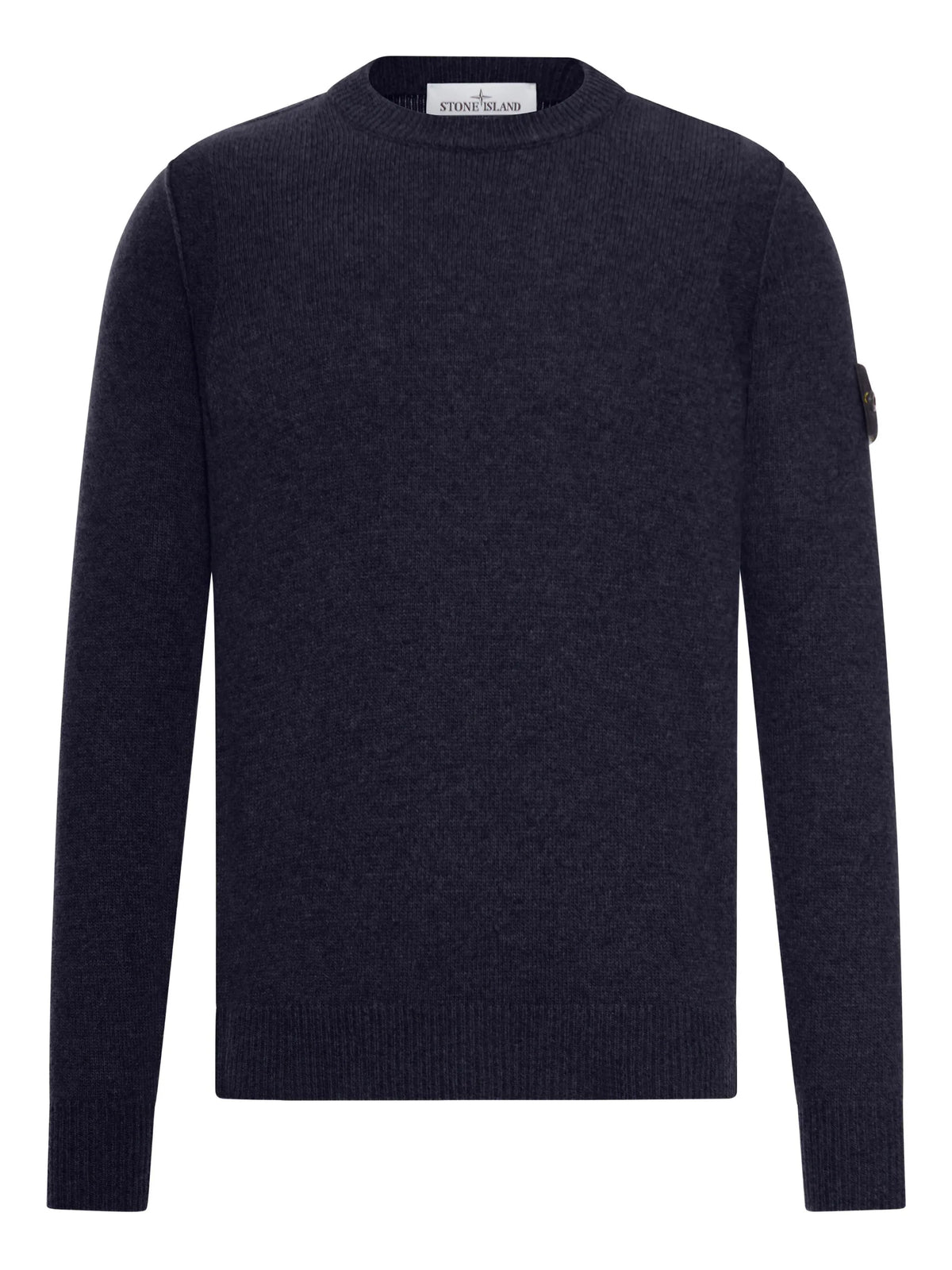 Stone Island Pull Col Rond Bleu Marine