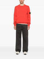 Stone Island Pull Col Rond Rouge