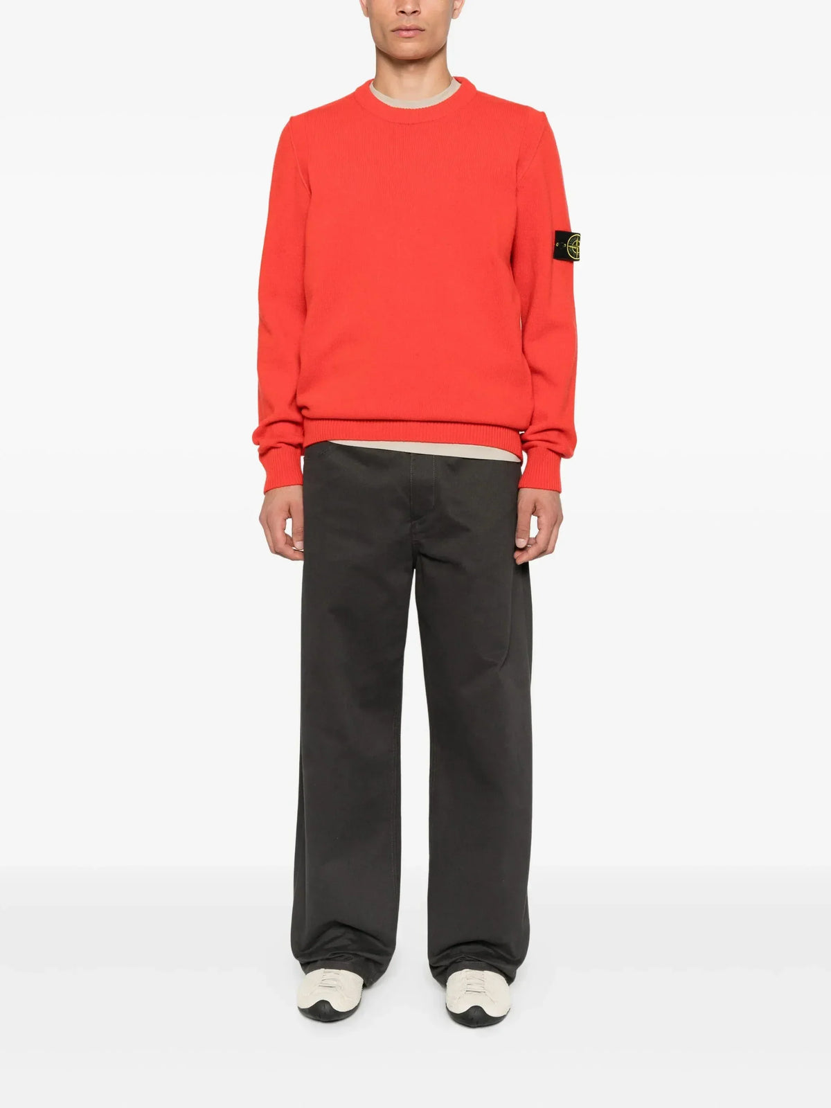 Stone Island Pull Col Rond Rouge