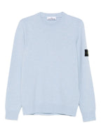 Stone Island Pull Col Rond Bleu