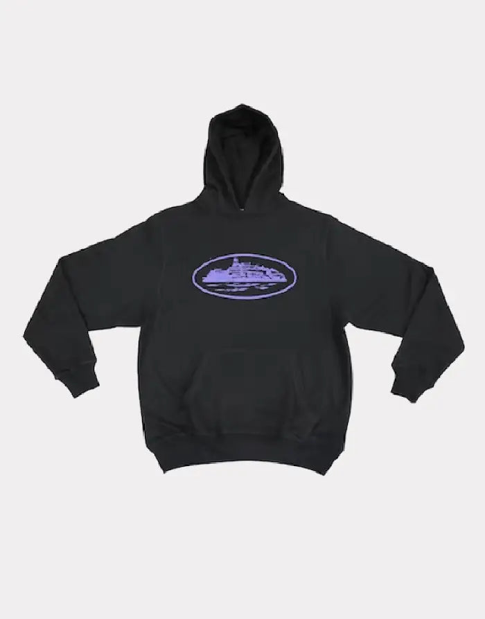 Pull Corteiz Avec Capuche Noir Et Violet