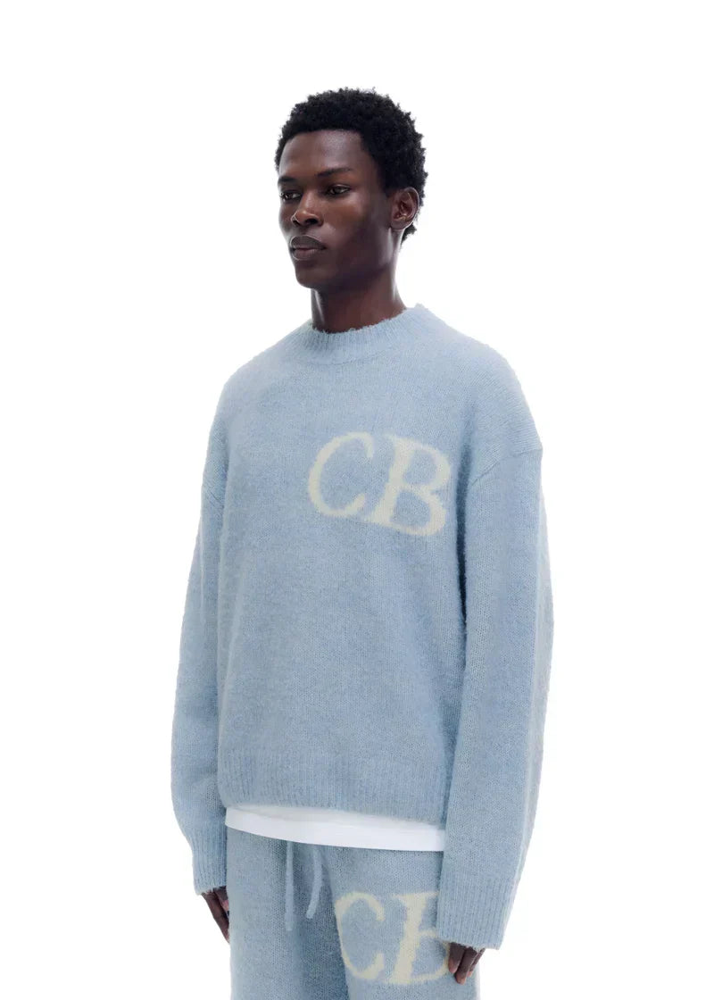 Pull CB Logo Knit Bleu CIel
