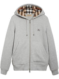 Sweat zippée Burberry à capuche à carreaux Gris