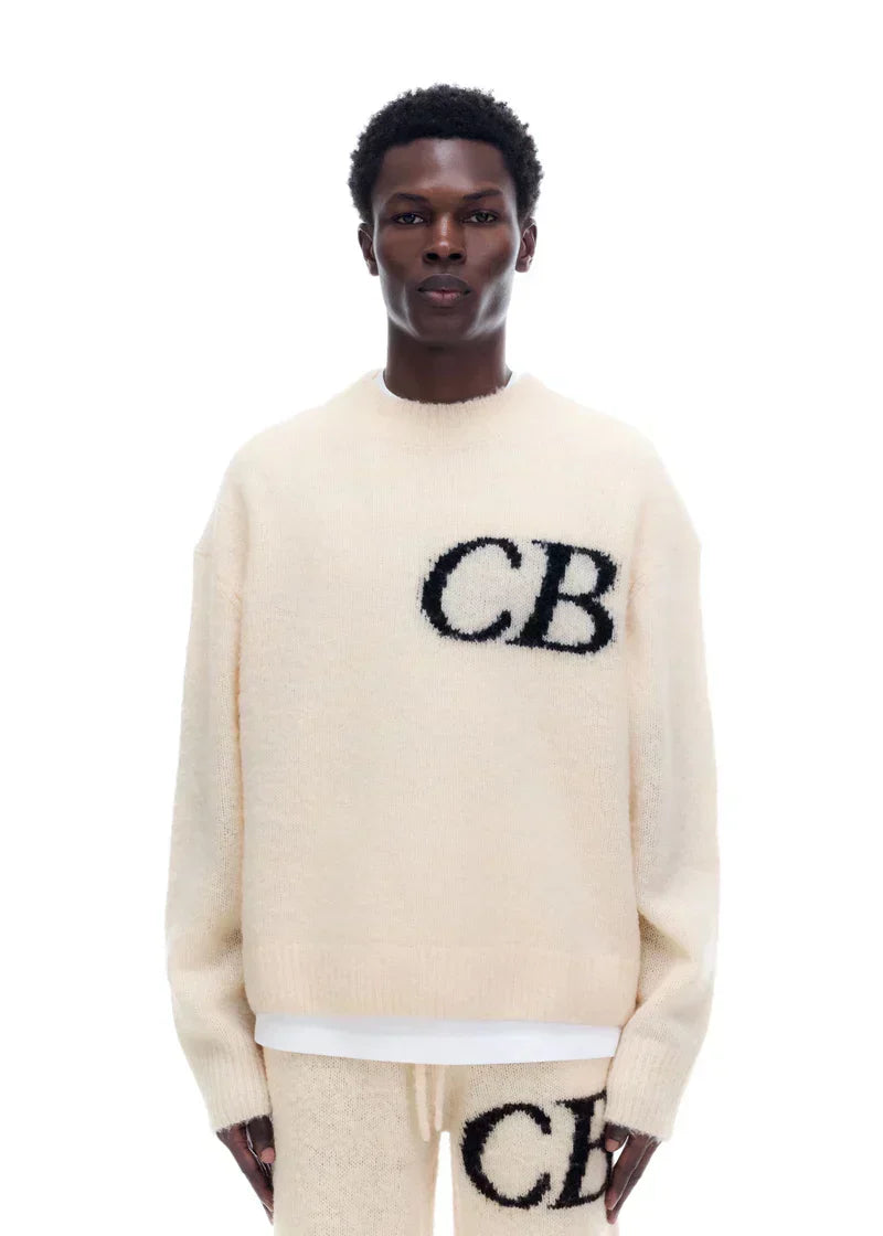 Pull CB Logo Knit Beige