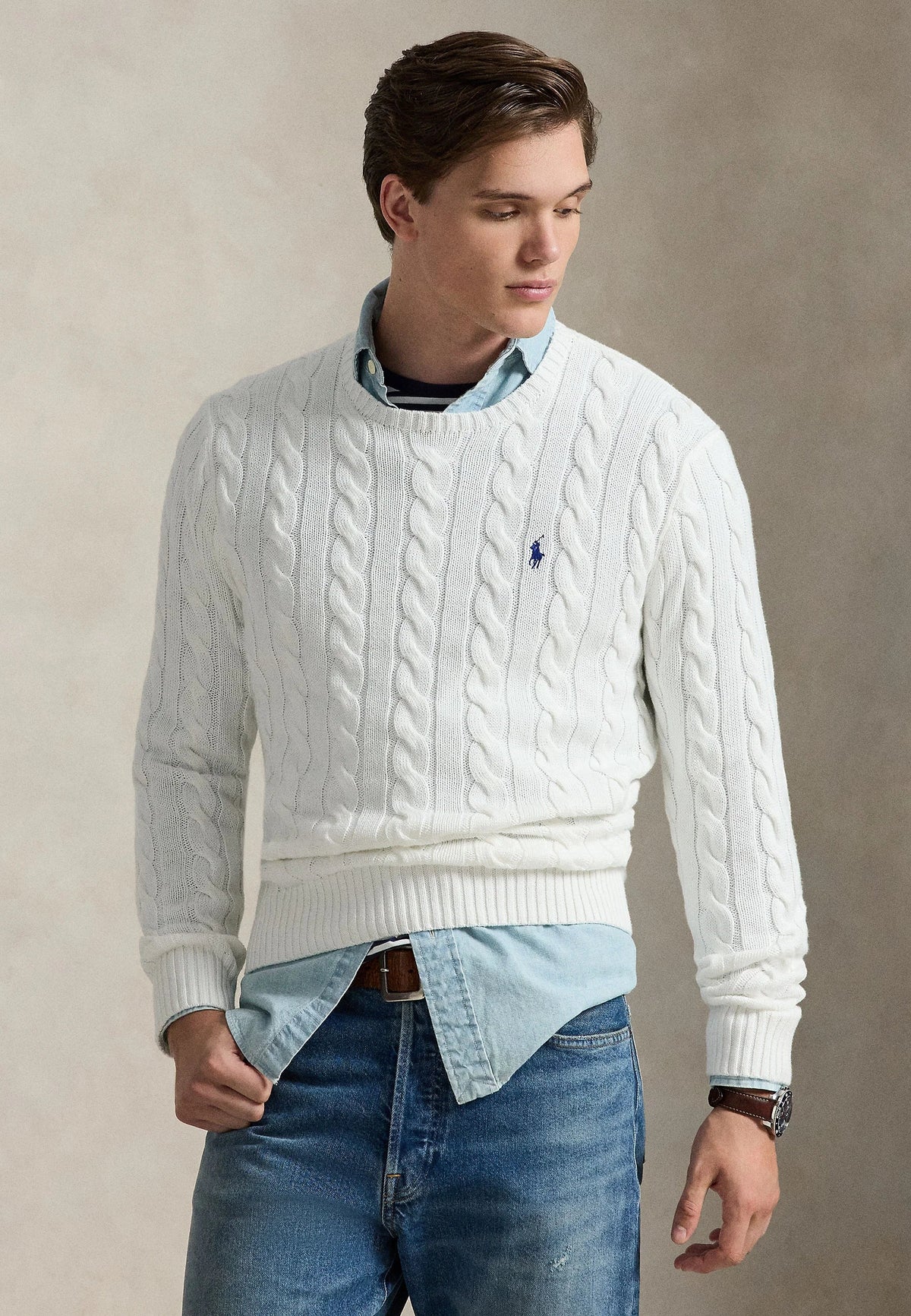Pull Ralph Lauren En Laine Blanc