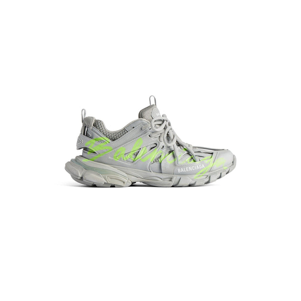 BALANCIAGA TRACK GRIS AVEC LOGO JAUNE FLUO